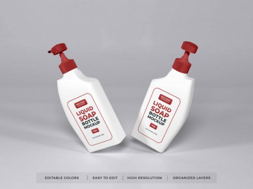Realistic Liquid Soap Bottle Packaging Mockup 16 PSD