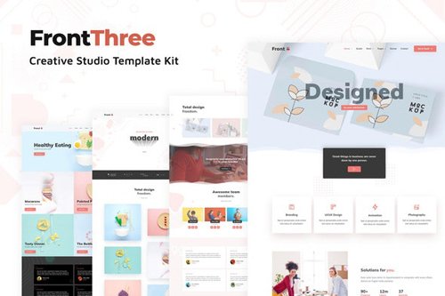 ThemeForest - FrontThree v1.0 - Creative Studio Template Kit - 28181655