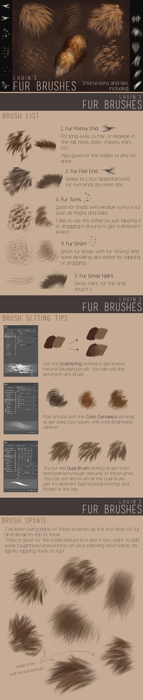 Fur Brushes for Photoshop + Update