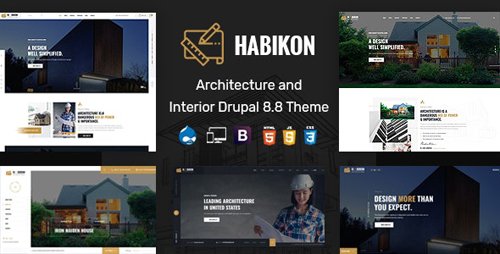 ThemeForest - Habikon v1.0 - Architecture & Interior Drupal 8.8 Theme - 26140493