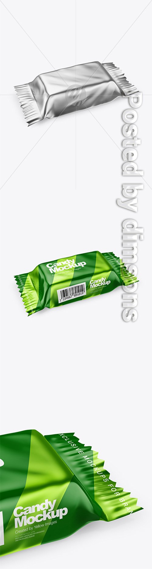 Metallic Candy Package Mockup - Half Side View 30122 TIF