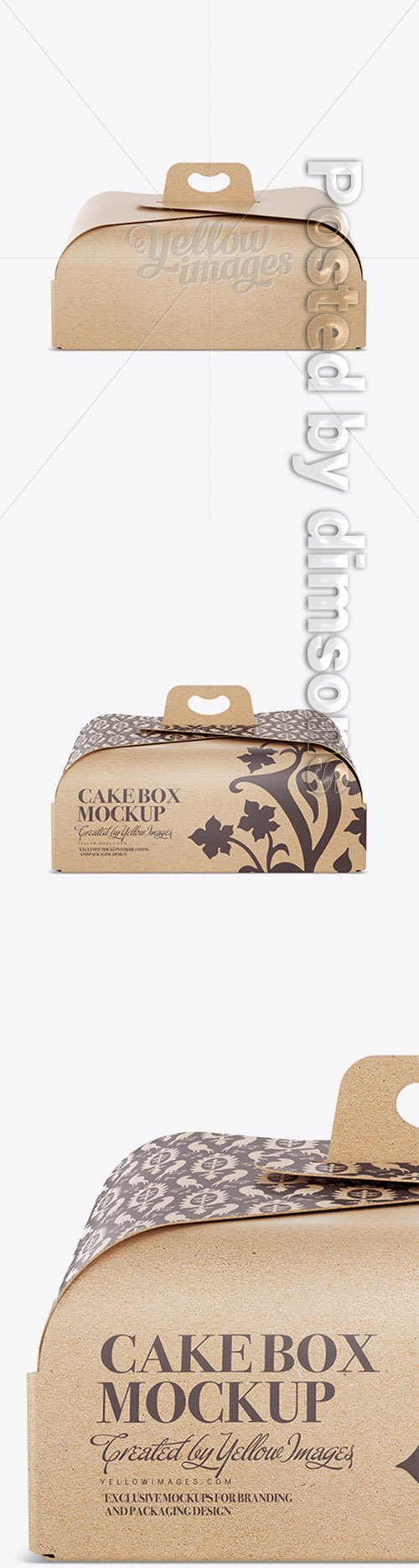 Carton Cake Box Mockup - Front View 14773 TIF