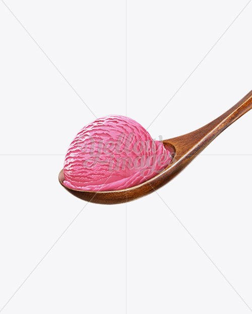 Wooden Spoon With Strawberry Ice Cream 10175 TIF