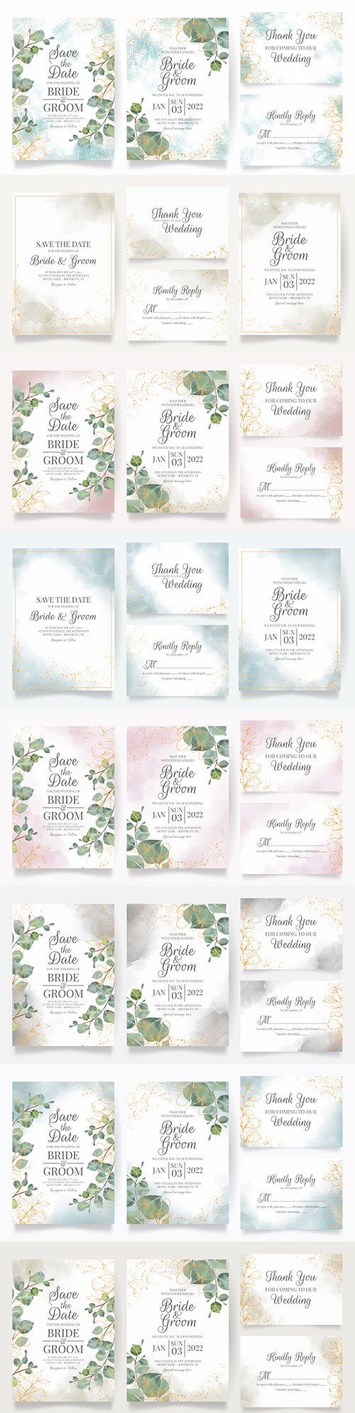 Beautiful floral frame wedding invitation template