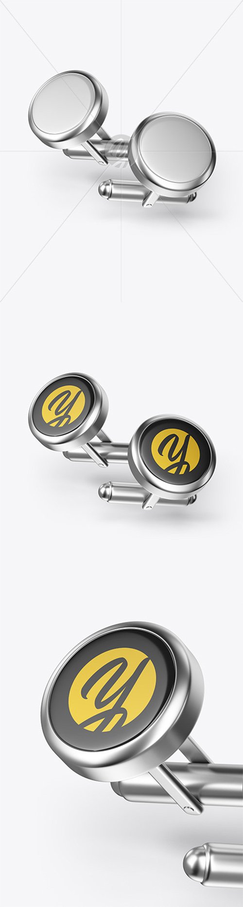 Two Cufflinks with Round Caps Mockup 63484