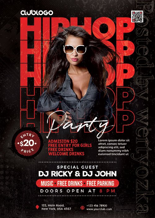 Hip Hop Music Party Flyer PSD Template
