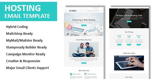 ThemeForest - Hosting v1.0 - Multipurpose Responsive Email Template with Online StampReady & Mailchimp Editors - 23442787