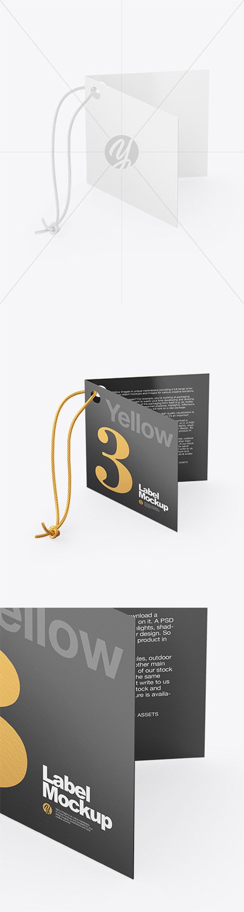 Textured Folded Label With Rope Mockup 66256 TIF