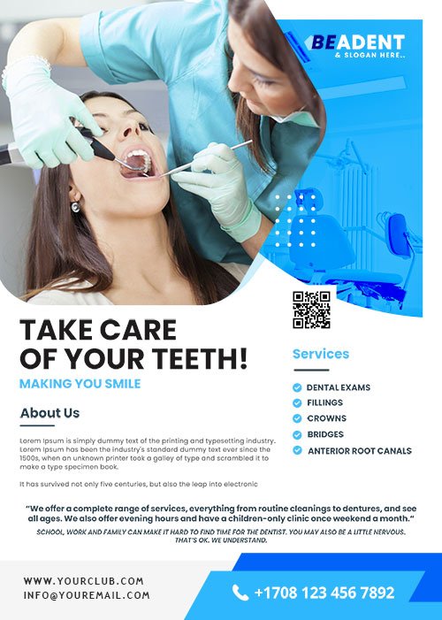 Dental psd flyer template