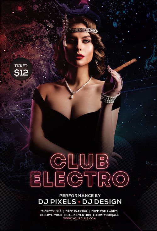 Club electro psd flyer
