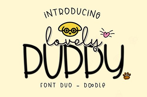 Lovely Puppy - Font duo with bonus