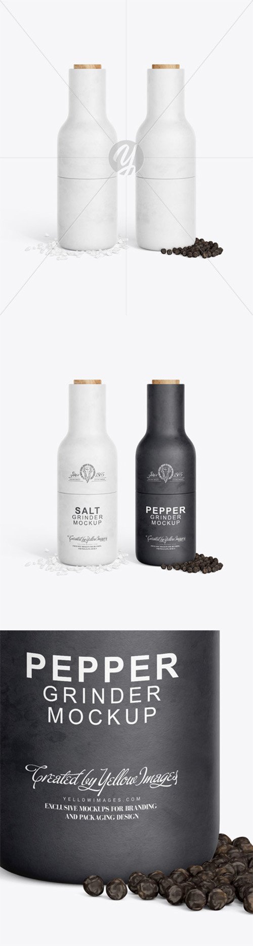Two Grinders with Salt & Pepper Mockup 62427