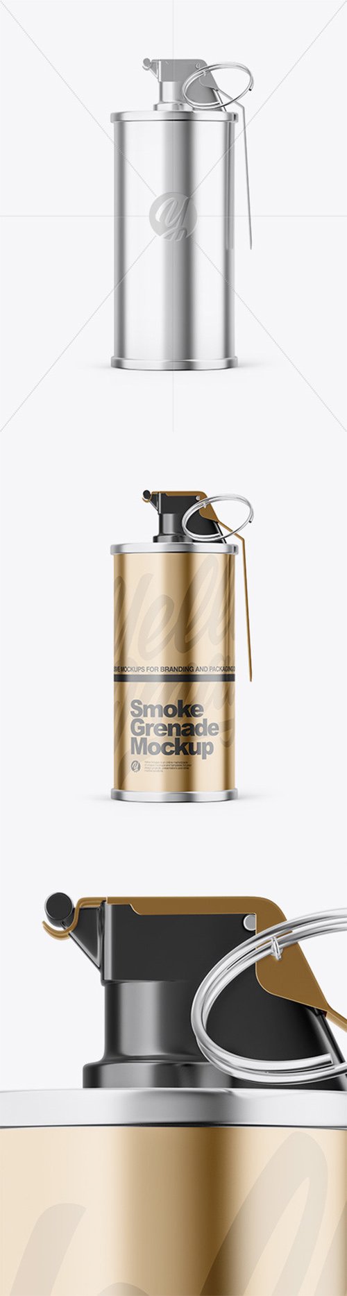 Glossy Metallic Smoke Grenade Mockup 61918