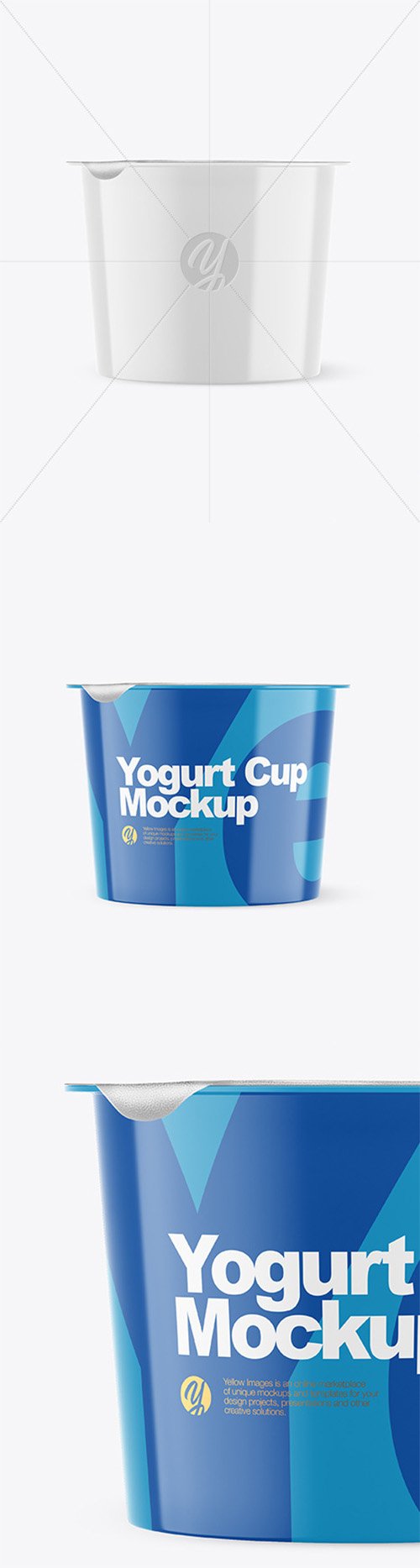 Glossy Plastic Yogurt Cup With Foil Lid Mockup - Front View 66253 TIF