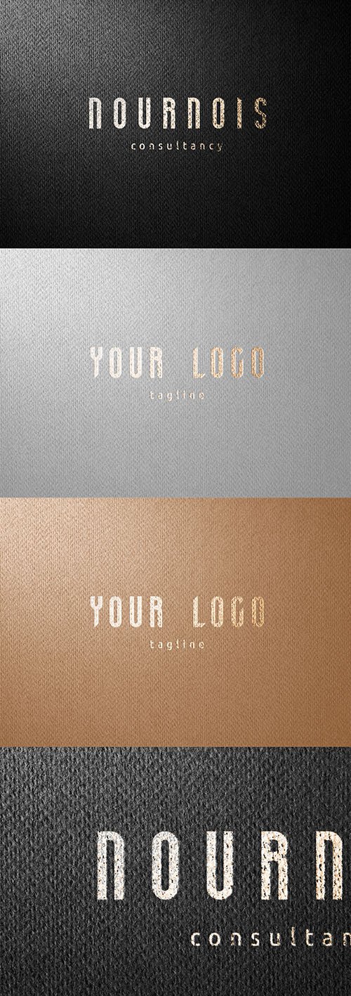 Gold Hot Foil and Paper Texture Effect Mockup 329416629