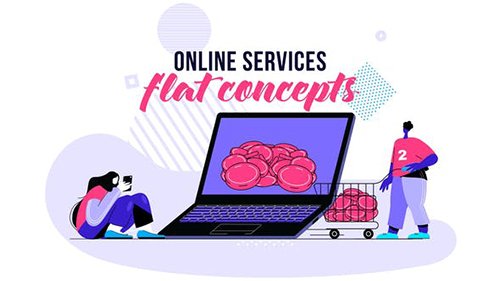 Online services - Flat Concept 28730457