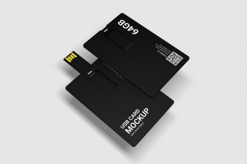 Close Up On USB Card Mockup
