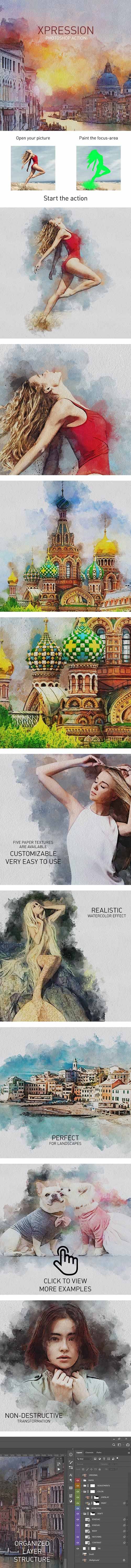 GraphicRiver - XPRESSION | Watercolor Painting PS Action  - 28522608