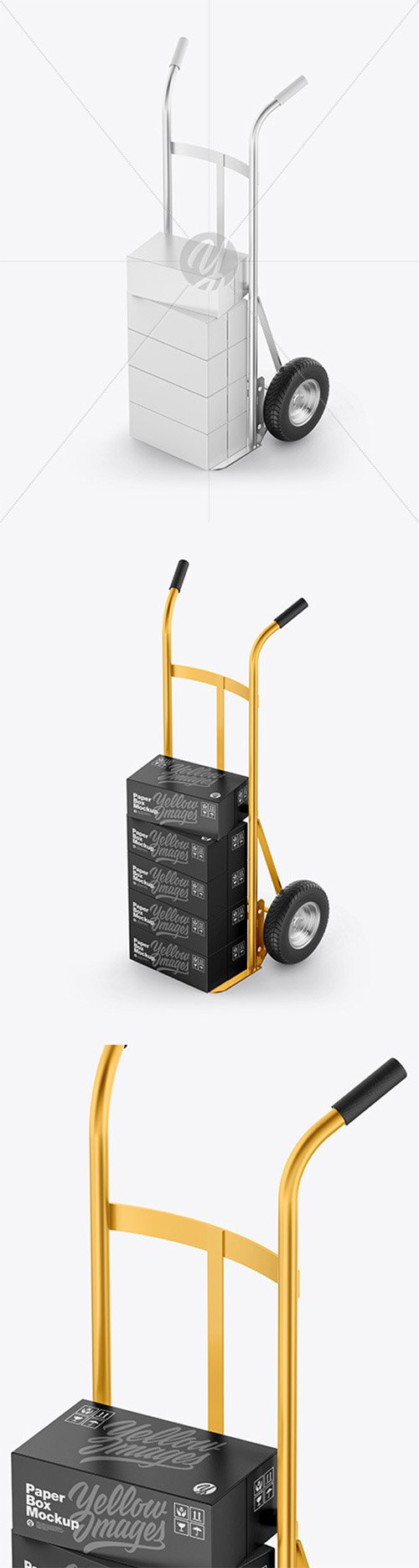Metallic Hand Truck With Boxes Mockup 65029 TIF