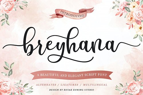 Breyhana - Romantic Script Font