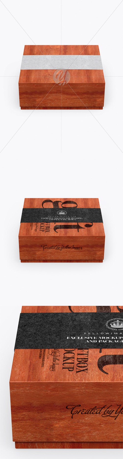 Red Wooden Box with Label Mockup (High-Angle Shot) 24542 TIF