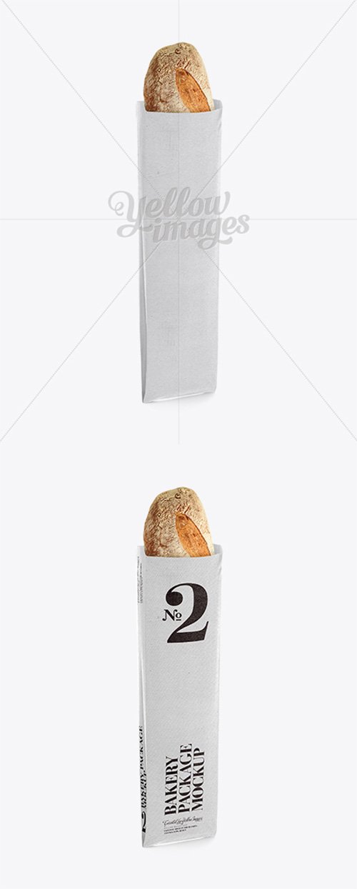 French Bread in White Paper Bag Mockup 11584 TIF