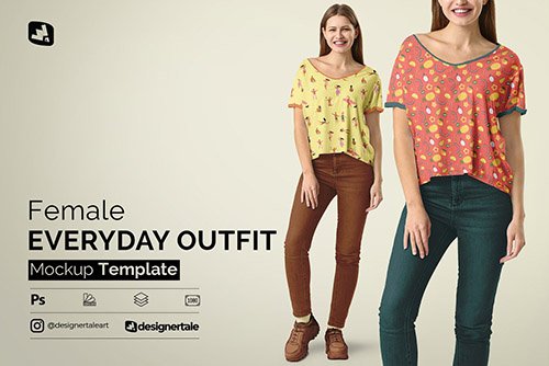 CreativeMarket - Female Everyday Outfit Mockup - 4602408