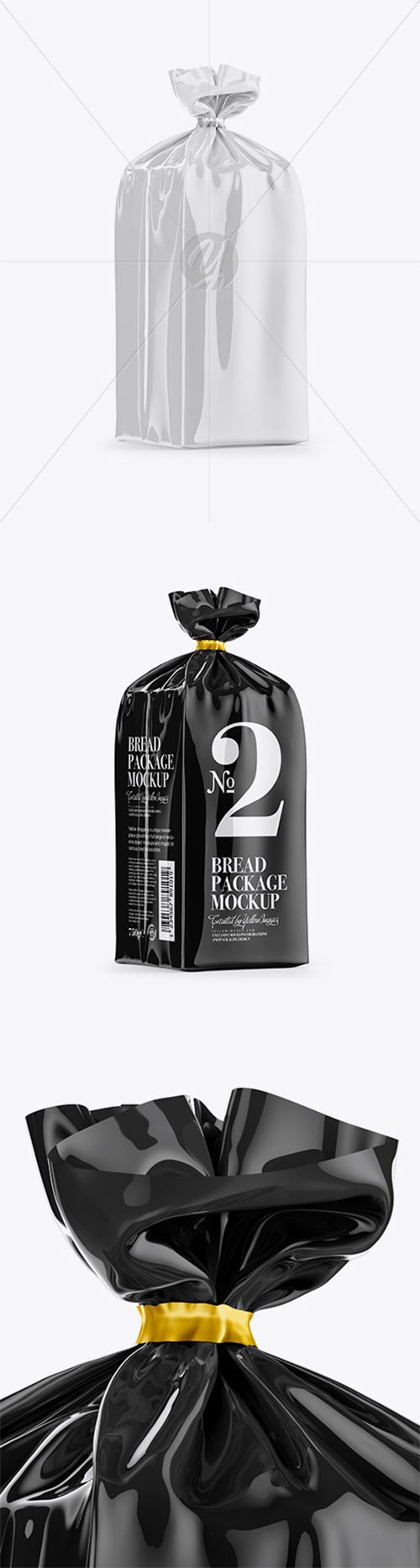 Glossy Bread Package With Clip Mockup - Half Side View 29484 TIF