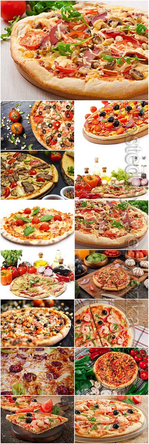 Mix pizza stock photo set