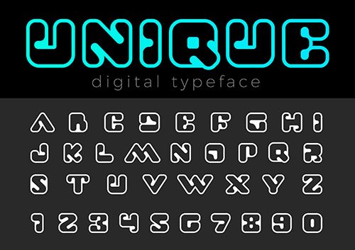 Square Digital Font