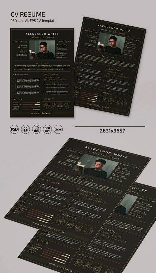 CV Resume & Cover Letter Templates in [PSD/Ai/EPS]