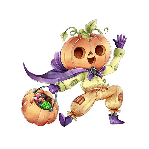 Pumpkin Head Trick Treat Happy Halloween