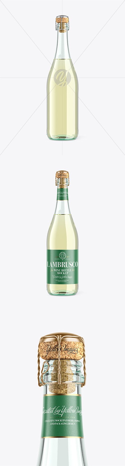 Clear Glass Lambrusco Bottle With White Wine Mockup 62602 TIF