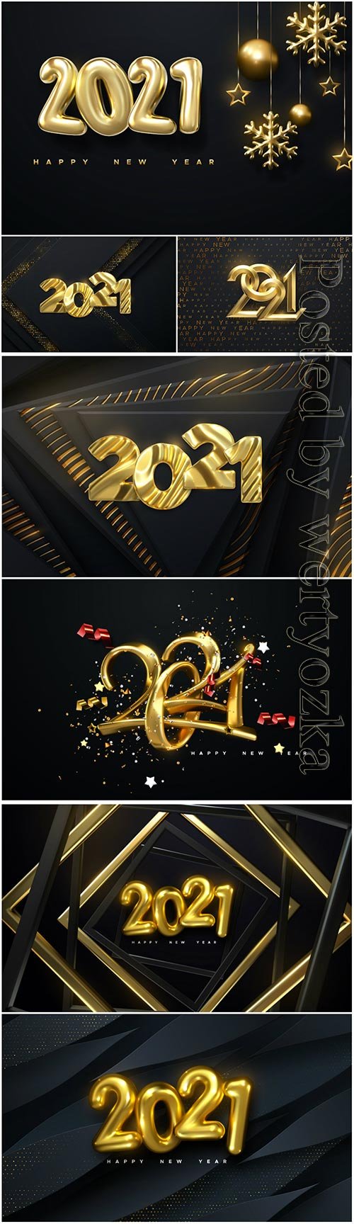 Happy new 2021 year, golden numbers on black background textured