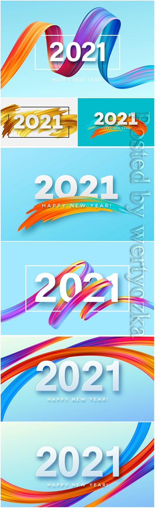 2021 happy new year color flow background
