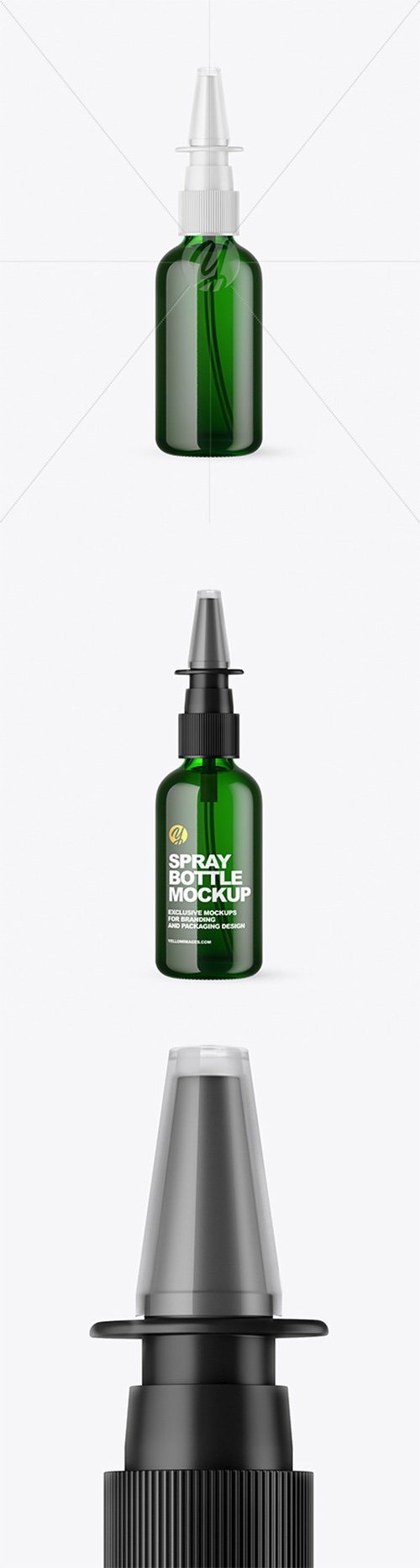 Green Glass Nasal Spray Bottle Mockup 66536 TIF