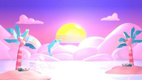 Videohive - Pink Paradise and Dolphin 28662655
