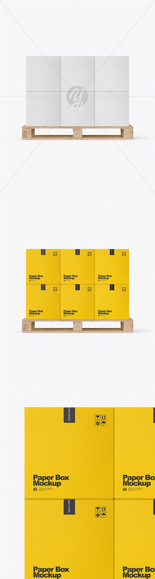 Wooden Pallet With Paper Boxes Mockup 66459 TIF