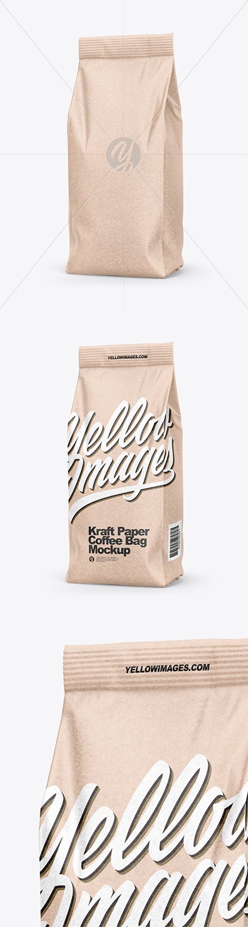 Kraft Coffee Bag Mockup - Half Side View 66451 TIF