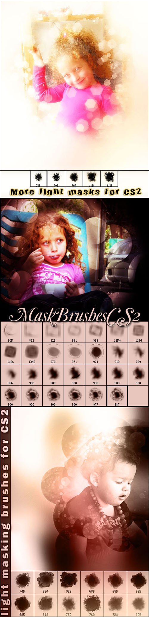 Light Masking Brushes Set for Photoshop