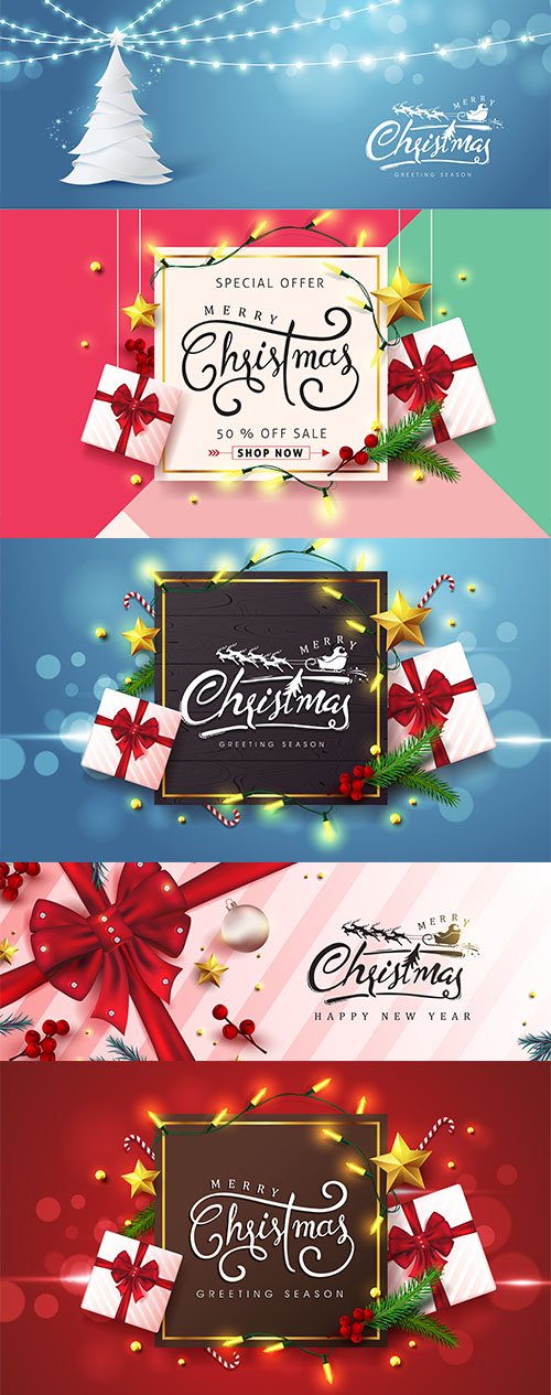 Merry christmas background design Vol 2