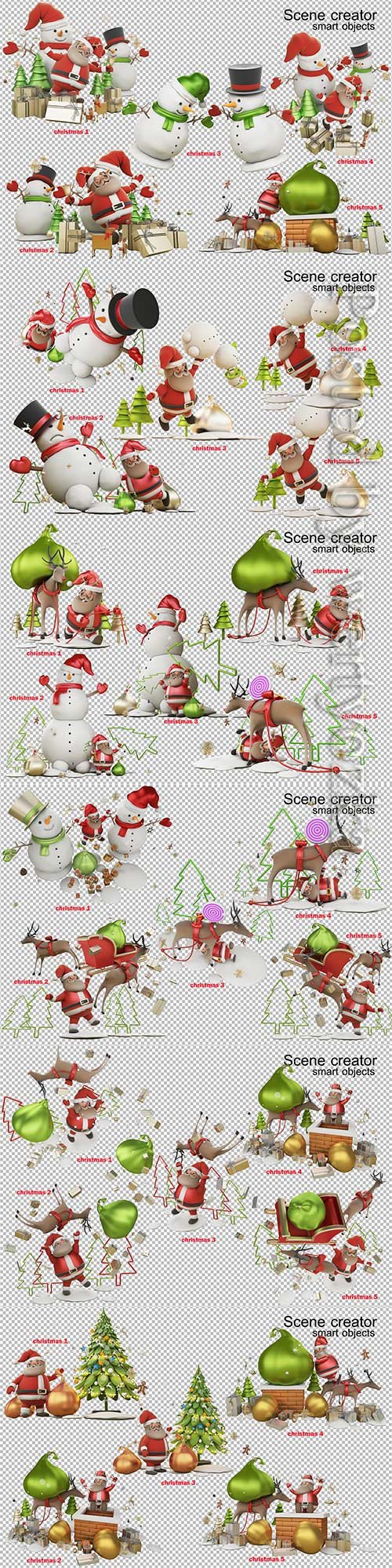 3d illustration a gift from santa claus on christmas day premium psd