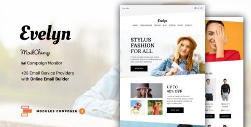 ThemeForest - Evelyn v1.0 - E-commerce Responsive Email for Fashion & Accessories with Online Builder - 29147097