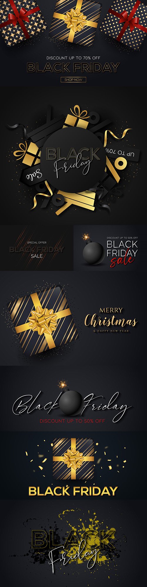 Merry Christmas Black Friday promotion sale special banner