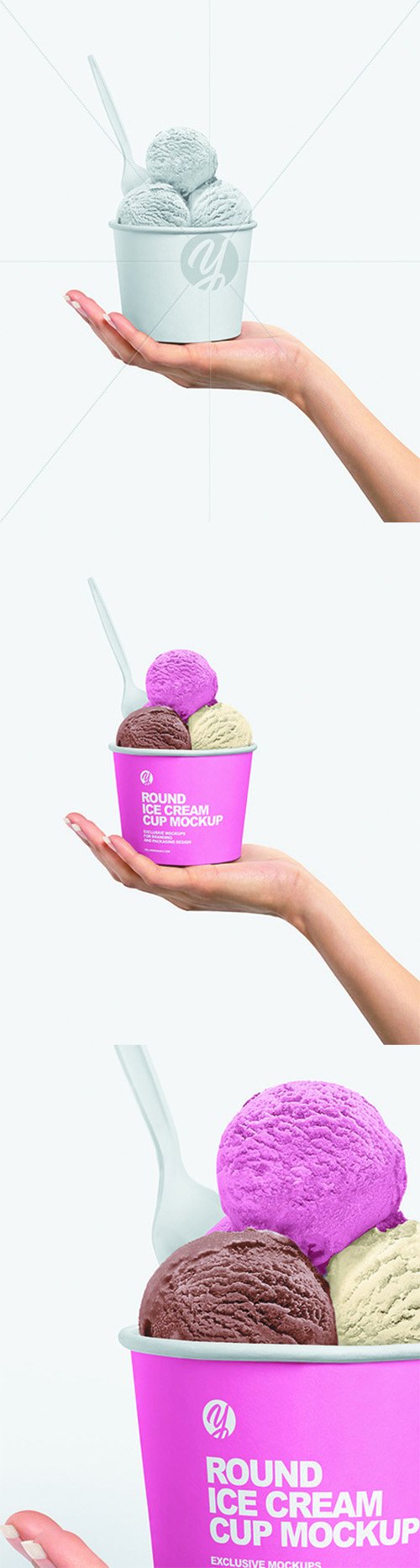 Paper Ice Cream Cup in Hand Mockup 66138 TIF