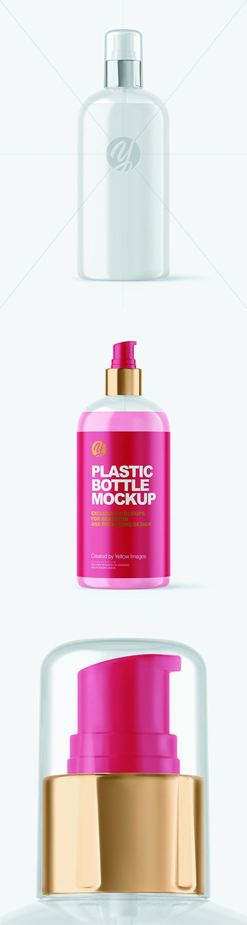 Clear Liquid Soap Bottle with Pump Mockup 66360 TIF