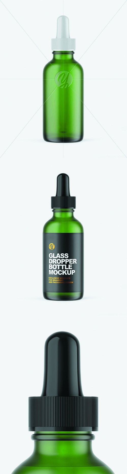 Frosted Green Glass Dropper Bottle Mockup 66083 TIF