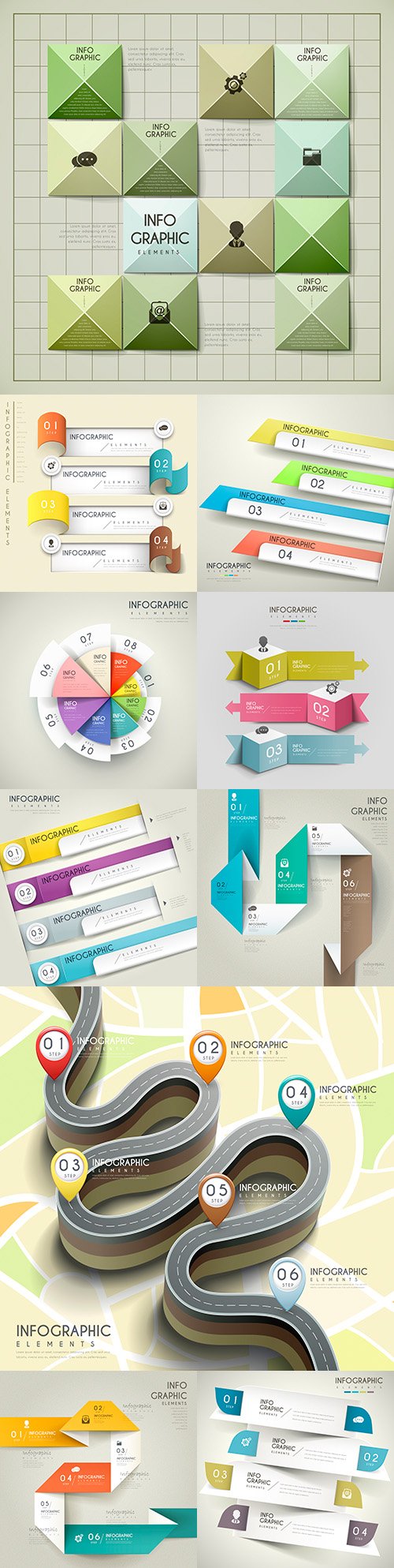 Business infographics options elements collection 160