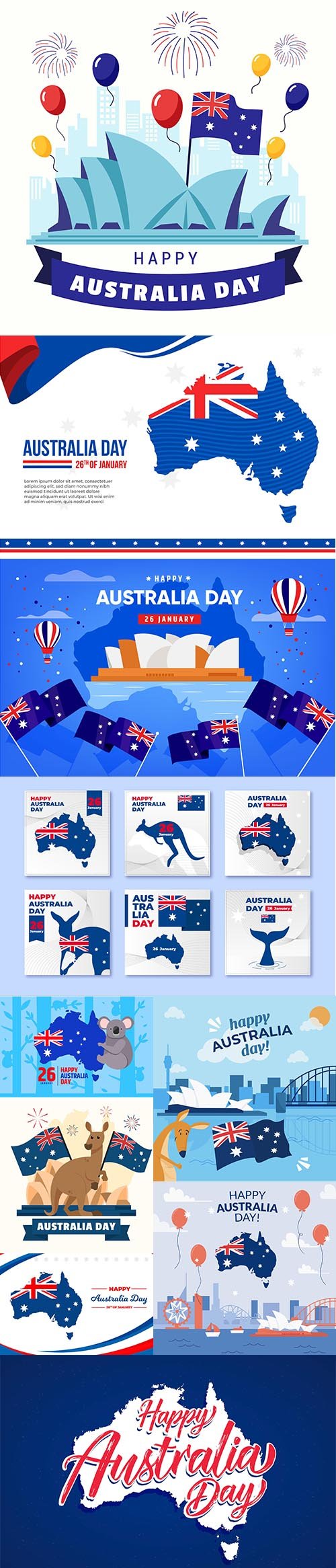 Australia day greeting cards