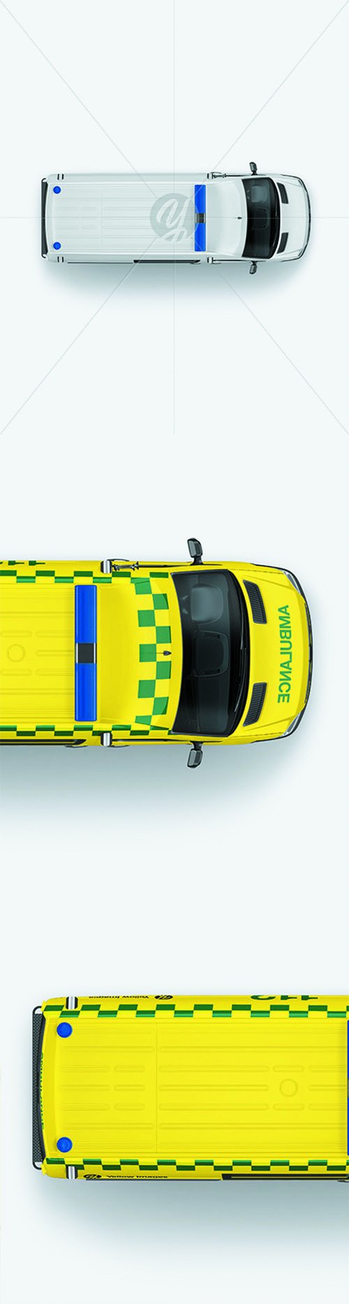 Van Ambulance Mockup - Top View 68531 TIF